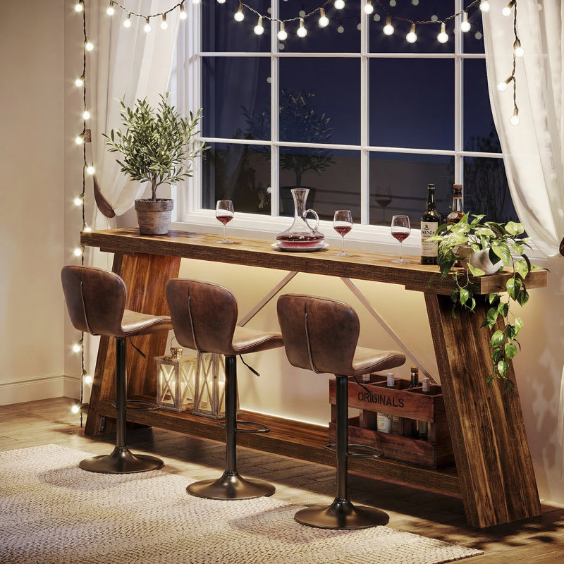 Clavel 70.87'' Console Table, Dark Walnut Brown