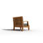 Fauteuil club d'extérieur en teck Elynore avec coussin en toile Sunbrella-36094559