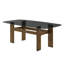 Cato style Mid-Century moderne de 79 po Table de salle à manger rectangulaire en bois au fini noyer avec plateau en verre trempé