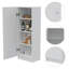 Armoire de rangement à porte simple avec quatre tablettes intérieures Belleria - Blanc