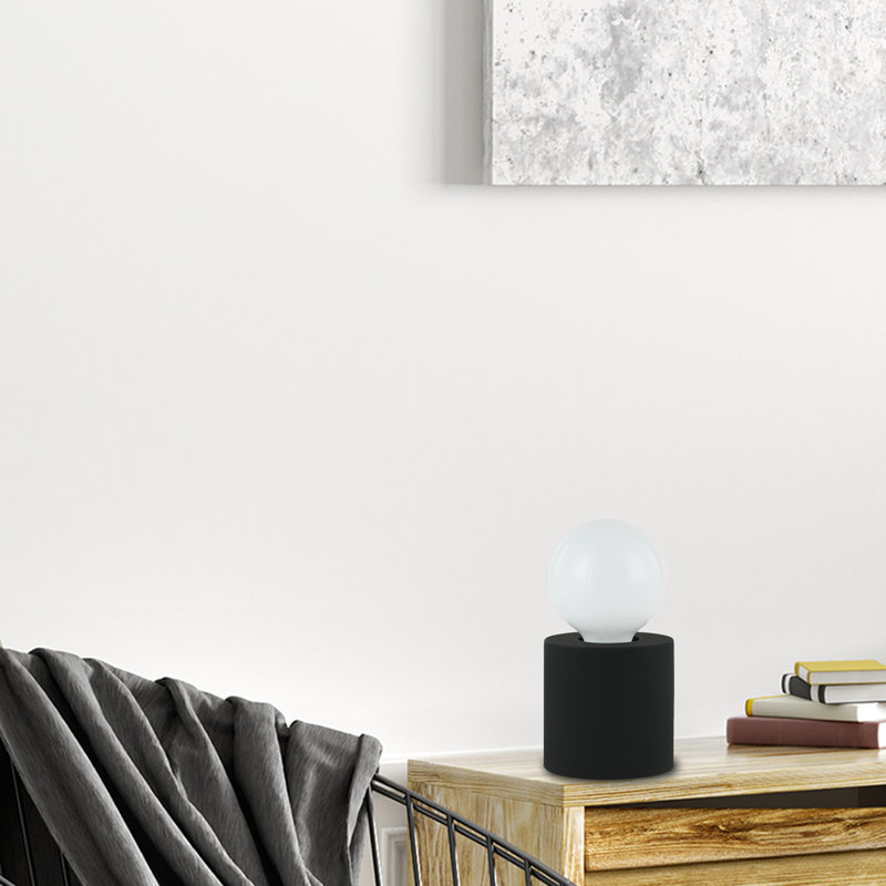 Lampe de fantaisie en béton Jemichael, Noir mat