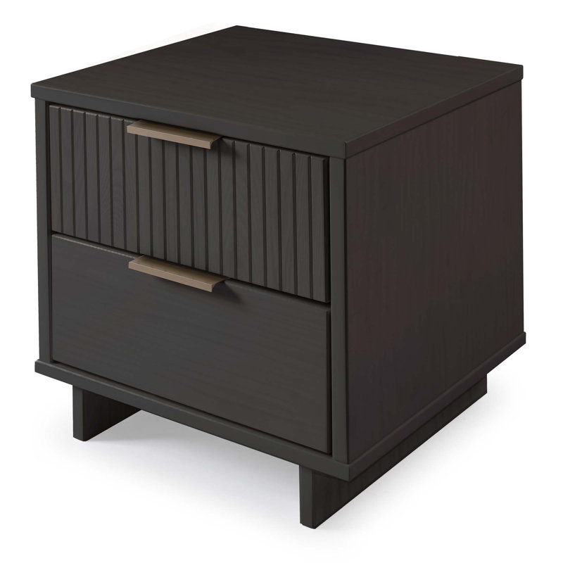 Laureli 18.11'' W Solid Wood Nightstand, Dark Gray, Set of 1