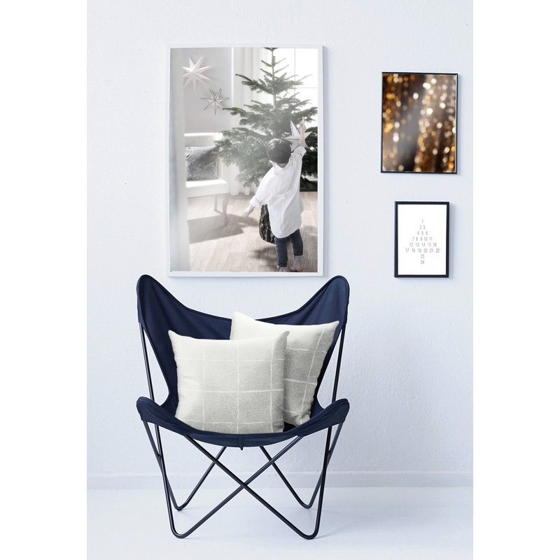 Brais Square Throw, White/Silver, 49cm H x 49cm W, Cushion Cover Only - No Insert