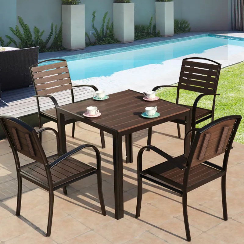 Disassemble plastic wood armchair, Brown/Grey