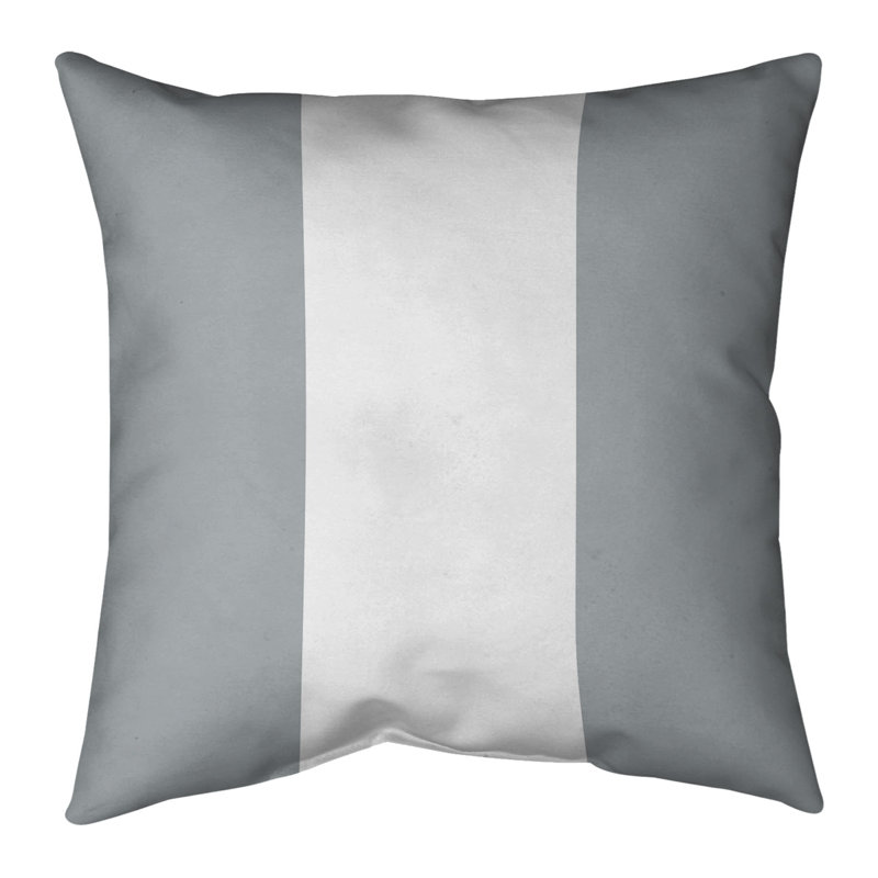 Coussin décoratif, 18 po x 18 po, Duvet synthétique, Argent/blanc