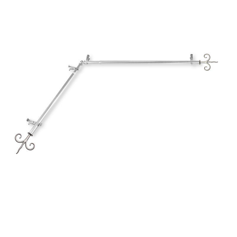Tringle à rideaux simple Branum, Nickel satiné, 66 po à 120 po
