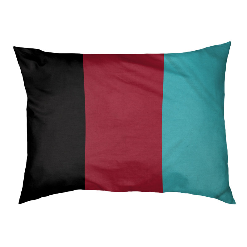 Coussin Arizona, Noir / rouge Sedona / bleu sarcelle, Très grand (l 50 po x P 40 po x H 17 po)