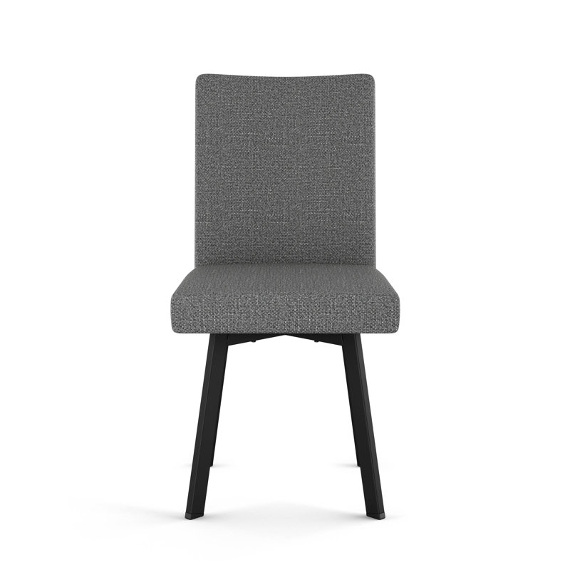 Chaise rembourrée Lykins, Mélange de polyester gris, Noir