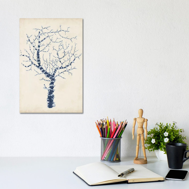 Indigo Coral II by Vision Studio - Wrapped Canvas Print, 20.32 cm H x 30.48 cm W
