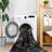 Black Washable Rug 3X5 Area Rug (Black+Gold, 3' X 5')-1018500612
