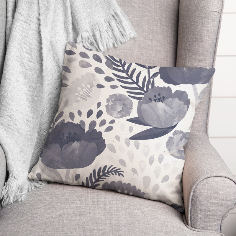 Housse et insert de coussin carré simple Simple Floral 15, 20 po x 20 po, Vert