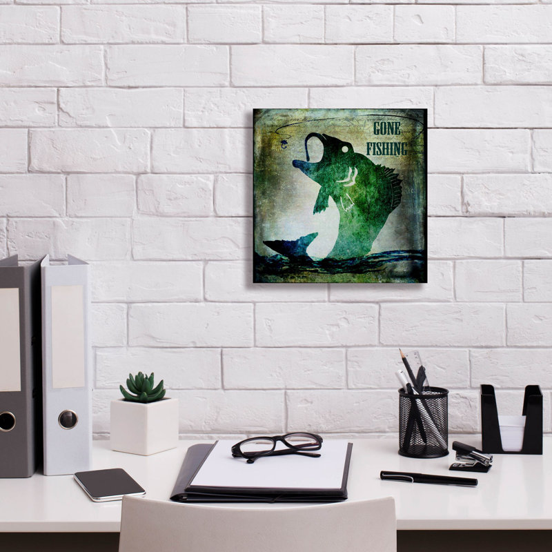 Impression sur toile tendue Brookstead Gone Fishing par Lightbox Journal, H 12 po x l 12 po x P 0,75 po