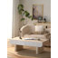Table basse avec plateau en faux marbre, table basse moderne Mid-Century avec tiroir cannelé, table basse de salon, bureau