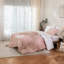 Ensemble de housse de couette 100% coton lavé Solayne avec texture de faux chanvre, couleur unie, fermeture à glissière et attaches de coin-111685170-111685177