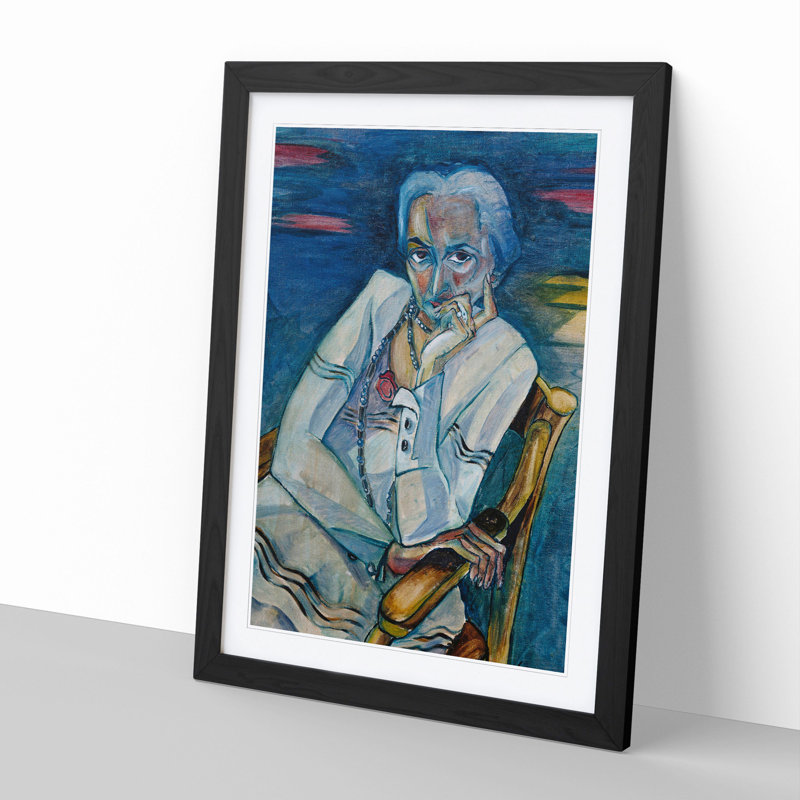 Rosa Schapire by Walter Gramatte - Picture Frame Painting, 65cm H x 48cm W x 2cm D, Black Framed