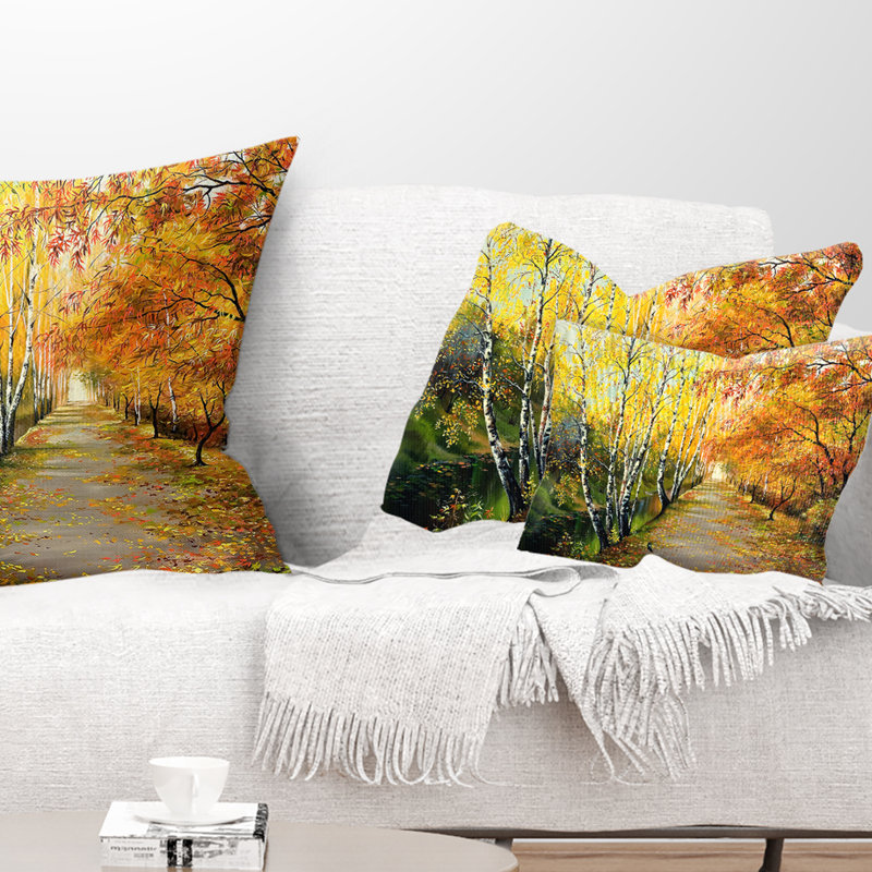 Coussin paysage magnifique paysage d'automne, 12 po x 20 po, Rectangle