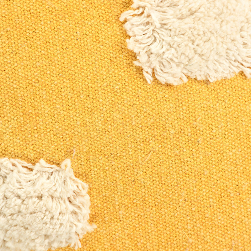 Coussin en coton Zeal, Jaune, Polyester/ Bourre en polyester