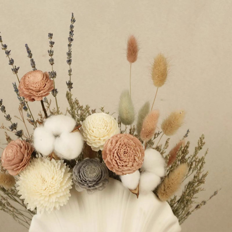 Décoration de fleurs simulées, Marron clair