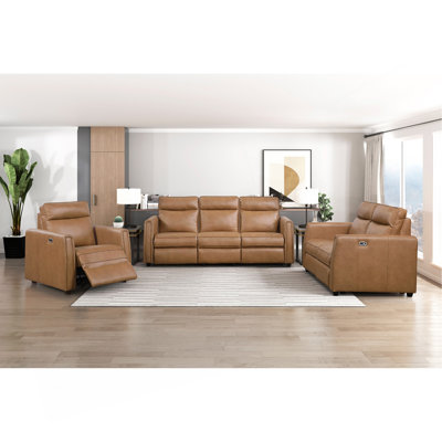 Modern Power Recliner Sofa Set 3pc Sofa Loveseat Chair USB Ports Zero Wall Reclining Design Faux Leather Upholstery Furniture