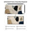 Très grand art mural imprimé sur tissu - Formes abstraites minimalistes en blanc, bleu et noir pour le salon ou la chambre à coucher - «Assemblage requis du cadre (cadre non fini)»-129758589
