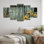 Tournesols par la porte de grange II - art mural tournesols - décoration murale traditionnelle 5 pièces