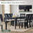 8 - Person Farmhouse Rectangular Solid Wood Dining Set, Gray/white-907530387-907530385