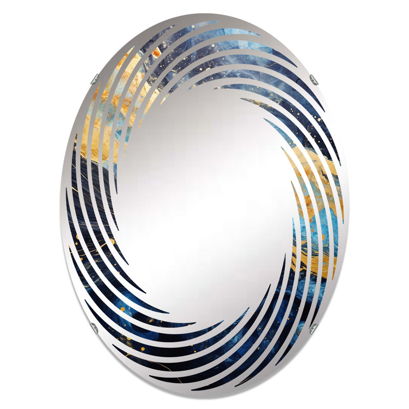 Mysterious Solar System Dream - Miroir mural spirale | Ovale, 29,5 po x 19,6 po