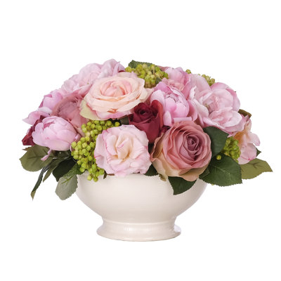 Rose Tulip, Pink, Ceramic Bowl, 13wx12dx9h