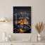 «Cargo Ship and Port Cranes at Industrial Harbor at Night», art mural sur toile-133214456