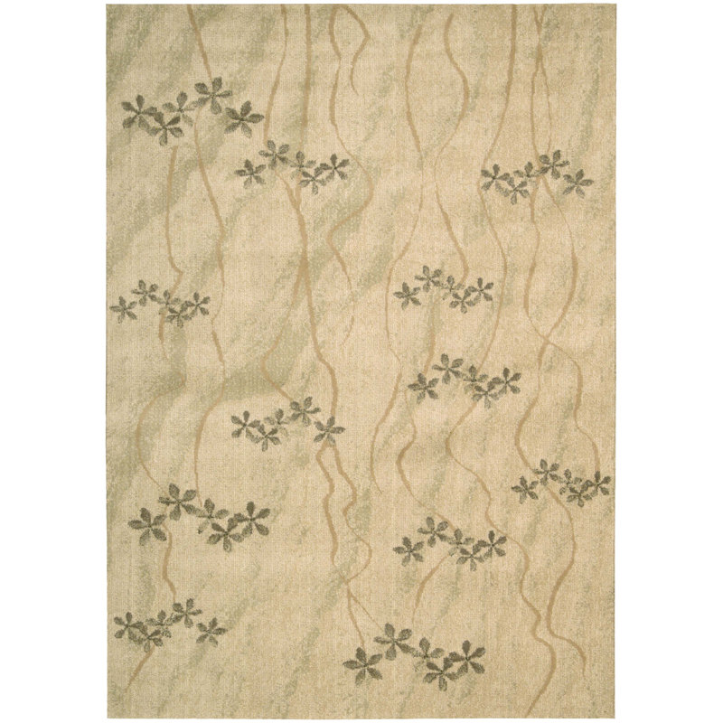 Woven Textures Wool Floral Indoor Rug, Rectangle 5'3" x 7'5"