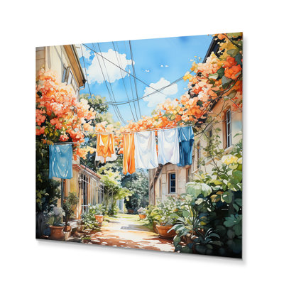 Laundry Day in Province III - Décoration murale en métal Bath & Laundry