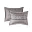 Ensemble d'édredon 7 pièces jacquard gris / taupe grand-119744385