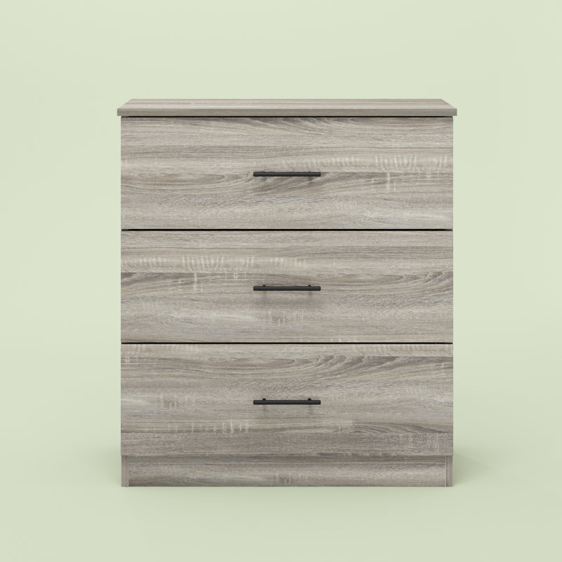 Rieka 69.9cm W 3 - Drawer Chest of Drawers, French Oak Grey