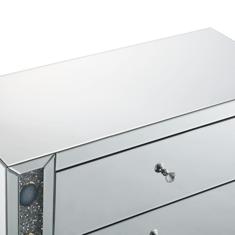 Sonia Mirrored & Faux Agate Console Cabinet (Assembled)