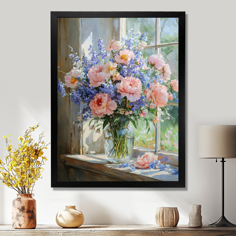 Hendry - décoration murale florale, Noir, H 20 po x l 12 po, Reproduction encadrée d'une seule photo
