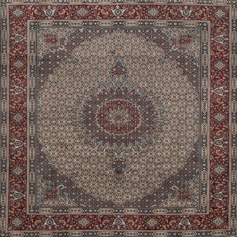 Tapis traditionnel brun foncé Masaitis, Carré 8 pi