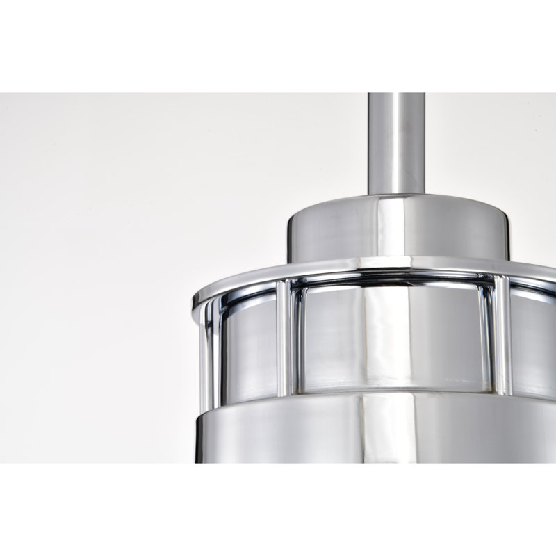 Ventilateur de plafond lumineux moderne à 3 pales avec télécommande Murdo Sleek, Chrome