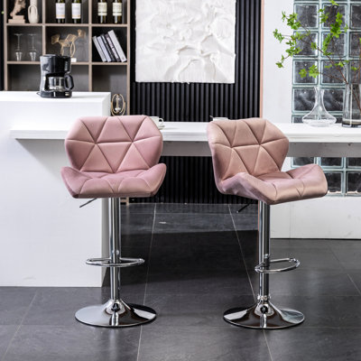 Siège pivotant en velours mauve de 2 sièges et fonction de hauteur réglable, dossier, siège confortable