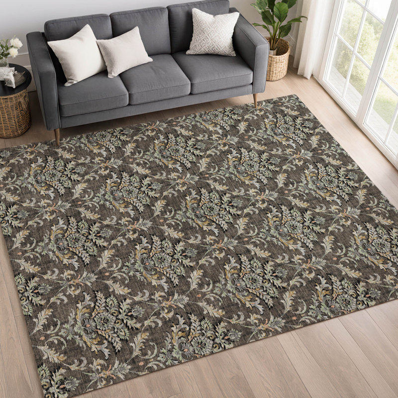 Machine Washable Indoor/Outdoor Chantille ACN2325 Damask Rug, Rectangle 8' x 10'