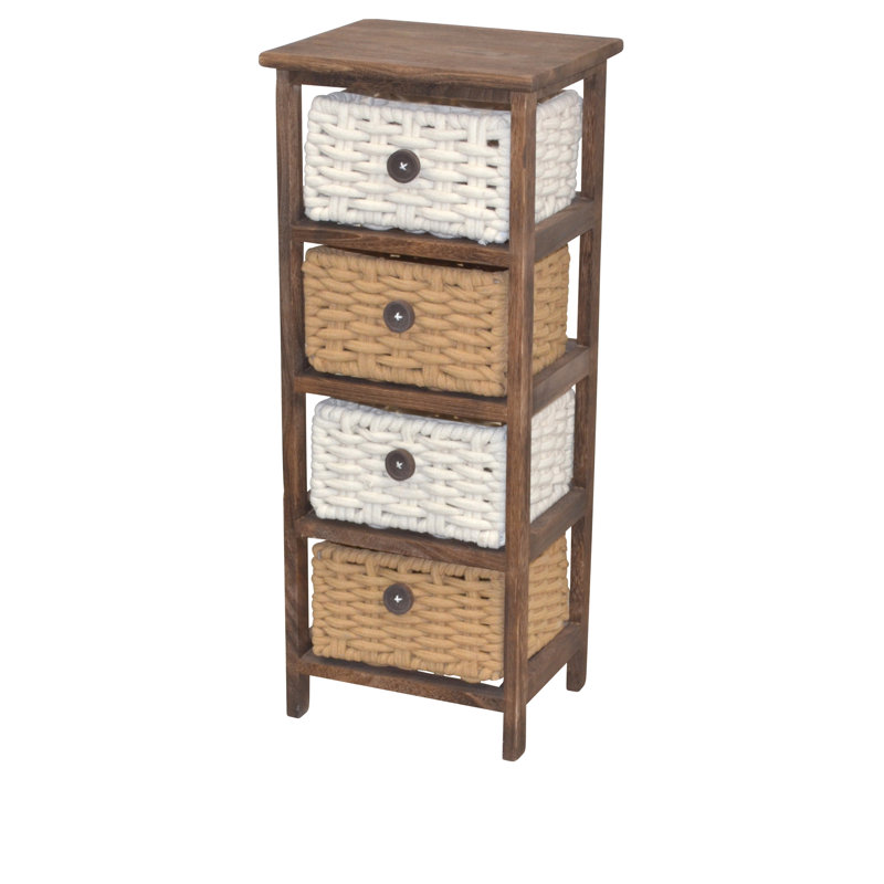 Mcpherson Solid Wood 4 - Drawer Rectangle Accent Chest, Brown