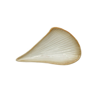 Stoneware Pleated Plate, Reactive Glaze