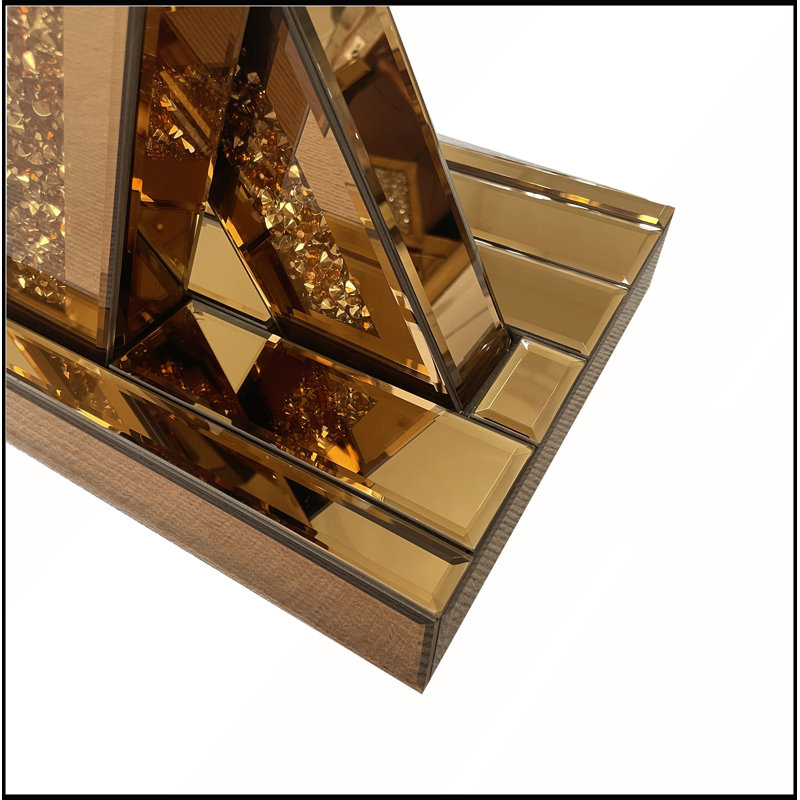 Console d'entrée moderne avec incrustations de diamants concassés, en verre miroir, table d'appoint décorative pour salon ou salon