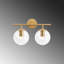 Lampe murale moderne, corps en métal doré et capuchon en verre, 14,2 po x 9,4 po x 6,3 po | 2 x douilles E14 (40 W maximum), design scandinave élégant, parfait pour la décoration intérieure, classé IP20 | Solution d'éclairage élégante et fonctionnelle-640957270-640954474