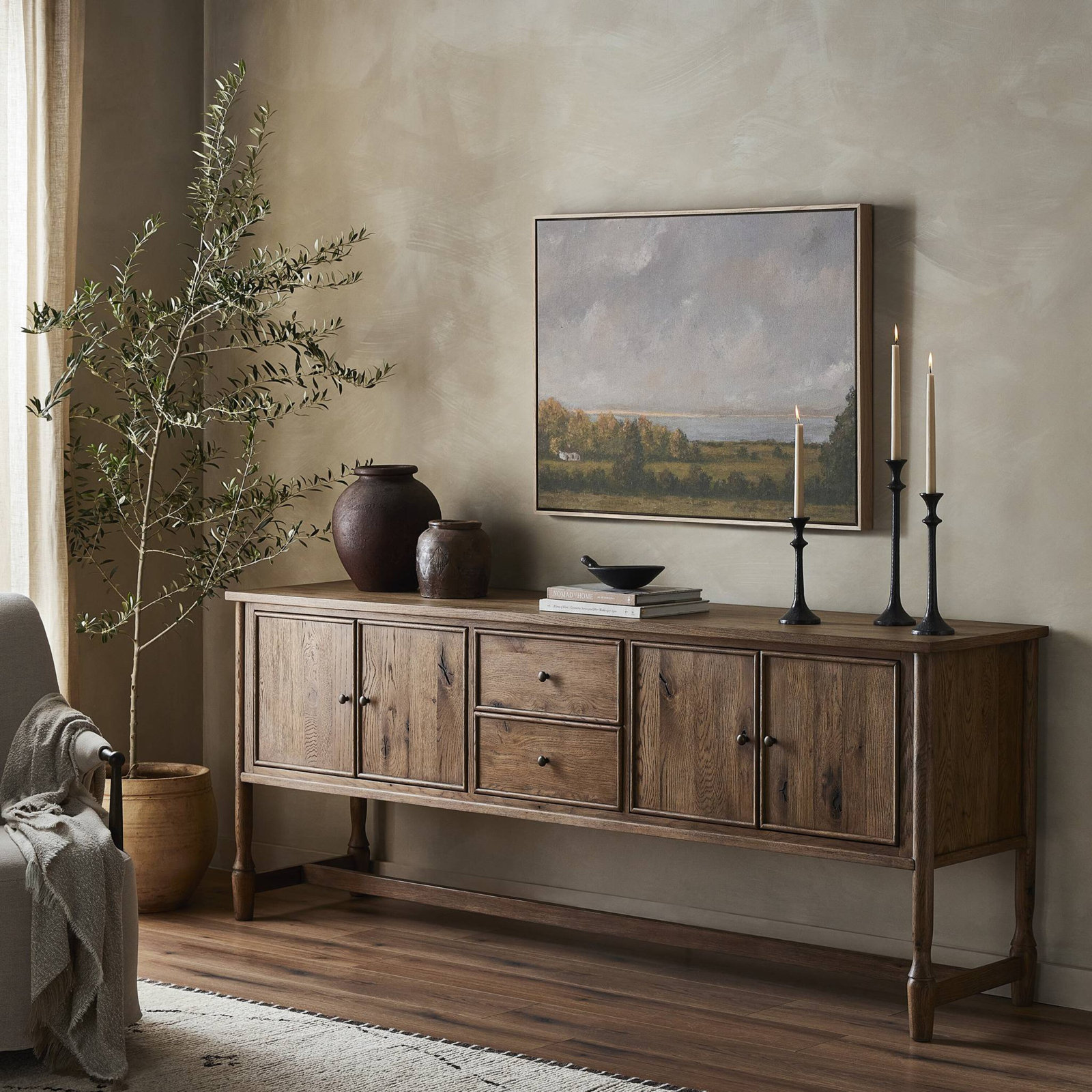 Bari Sideboard, Weathered Oak Veneer
