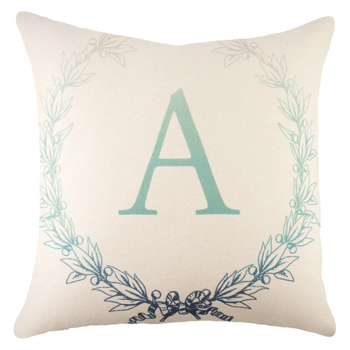 Housse de coussin en coton carré laurel, 16 po x 1 po