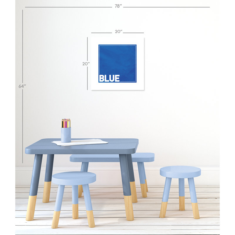 Impression sur papier bleu roulé, H 20 po x l 20 po x P 1 po