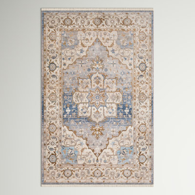 Tapis bleu ciel / beige Mendelsohn