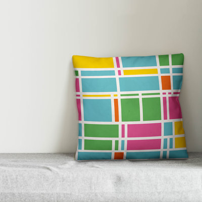 Summer Fun Geo Outdoor Throw Pillow