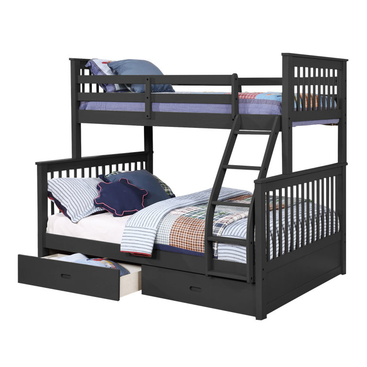 Aleta Twin Over Full Bunk Bed with Underneath Drawers