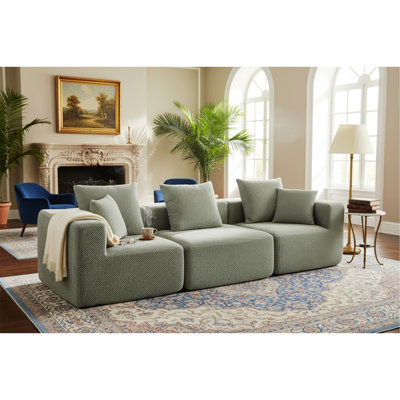 Modular Deep-Seat Sofa, 3-Seat Couch